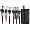 CNNONE Set di pennelli da trucco naturali, per ombretto, setole di capra, kit per trucco nabor kistey miscelazione pinceaux maquillage (24 pezzi n borsa)