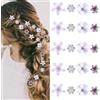 SUBTAVIK 20 mini fermagli per capelli a forma di fiore, fermagli per capelli con strass, accessori per capelli per donne e ragazze, mini mollette per capelli, per uso quotidiano, feste e matrimoni (viola)