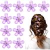 SUBTAVIK Set 10 Clip per Capelli Mini a Fiore, Fermagli per Capelli con Strass, Accessori per Donne e Ragazze, Matrimonio, Feste, Quotidiano (Viola)