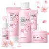 Shengqialun Set di Cura della Pelle e Kit, Set di Cura della Pelle alla Ciliegia per Ragazze Adolescenti, Set Regalo per la Cura della Pelle con Detergente, Tonico, Siero, Crema Essenziale, Crema per Contorno