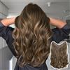 WIGNEE Extension Clip a V Balayage Bionda Un Pezzo Wear & Go per Donna | Extension clip sintetiche ondulate 51 cm 170g, copertura totale, aspetto naturale, aumentano volume e lunghezza