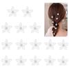 Kaslaider 15PCS Mini Fermagli per Capelli con Fiori e Strass Bianchi, Eleganti Mollette Floreali in Resina Acrilica per Donne e Ragazze - Accessori Perfetti per Compleanno e Matrimonio