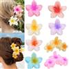 Feegela 8 Pezzi Mollette Fiori per Capelli Anti Scivolo,Signora Elegante | Flower Hair Clip,Fermagli Artigli a Fiore Hawaiano, Adatto per Viaggi All'aperto, Vacanze al Mare e Feste
