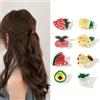 XFSRG 8 Pezzi Mini Fermagli per Capelli a Forma di Frutta Mollette Kawaii Frutta a Forma di Fragola Fermagli Ciliegia Accessori per Capelli Donna Ragazza