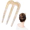Generic per capelli chic da donna, per capelli quotidiani da donna, pettini laterali a 3 punte, trasparenti, fermagli per capelli classici per ciocche spesse, chiusure per velo da sposa