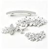 Chie no fukuro Fermagli per Capelli con Strass per Donne con Perle Cristallo | Accessori per Capelli Floreali in Argento, cristallo e perle, chiusura morbida, leggero, elegante per sposa o giorno