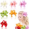 Feegela 6 Pezzi Hawaii Fiore per Capelli Donna,Fermagli Capelli Bambina,Orchidee Doppie Colorate Forcine per Capelli,Clip Accessori per Artigli a Fiore Hawaiano Adatto per Viaggi All'aperto Vacanze al Mare