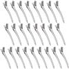 KINDOYO Clip per Capelli Duck Bill - 3,5 Pollici Clip in Metallo per Sezione Capelli Clip per capelli Ricci di Alligatore con Fori Clip per Acconciature Argento