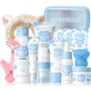INSEEK Set di 14 pezzi per la cura della pelle per adolescenti e ragazze, set coreano per la cura della pelle, set per la cura della pelle da donna con estratto di latte, kit di bellezza da viaggio per la