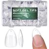 Culinavog Unghie Finte Mandorla 510 Pezzi 15 Taglie Kit Ricostruzione | Set di Unghie Finte Trasparenti con Colla per Unghie e Buffer, Press on Nails Perfette per Gel Unghie e Nail Art Fai da Te