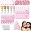 ewku 45 pezzi Set per cura della pelle per pigiama party per ragazze, set regalo da 5 pezzi per feste che include maschere, maschere per gli occhi, creme per le mani, maschere per le labbra, fasce per