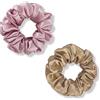 Townssilk Fascia per capelli in seta, 100% pura seta di gelso, 22 momme, delicata sui capelli, lussuosa, elastica, Elastici per capelli. 2 pezzi dustypink taupe