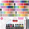 VANREESA Kit Semipermanente Unghie, 35 Colori Smalto Semipermanente Unghie con Lampada per Unghie 48W U V/LED, Kit Unghie Gel Completo con Base e Top Coat Set Manicure per Principianti