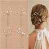 TLDBATICE 4 Pezzi Forcine Per Capelli con Perle Eleganti, Accessori Capelli Sposa per Matrimonio e Damigella, Punti Luce Capelli Sposa, Fermaglio Capelli Donna Fatto a Mano per Cerimonia e Festa