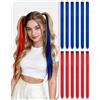 RUWISS Extension Capelli Clip 12 Pezzi Colorati Posticci per Donna | 55 cm Extension Capelli Sintetici Colorati - Facili da Indossare, Resistenti, Perfette per Carnevale, Festa e Halloween