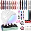 VANREESA Kit Semipermanente Unghie, 16 Coloris Smalto Semipermanente Unghie con Lampada per Unghie 48W U V/LED, Kit Unghie Gel Completo con Base e Top Coat Regali per Donna