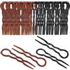 Bememo 20 Pezzi Perni di Capelli Signora Stile Presa, Magia Semplice Spirale Veloce Treccia di Capelli Clip a Spirale per Styling, Nero e Marrone
