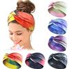 Kavya Fasce per capello donna, larghe, elastiche, morbide, 6 pezzi, estive, boho stampa, yoga, sport, multicolore, sottili (Tie Dye -B)