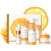 LAIKOU Set per la Cura Della Pelle Alla Vitamina C 5 Pezzi | con Crema Detergente Viso Crema Occhi Siero Tonico Viso Idratante, Regalo per Adolescenti Ragazze Uomini