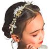 IYOU Cerchietto per capelli con motivo floreale per la prima comunione in cristallo accessorio per capelli per fiori e damigelle d'onore