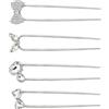 Aribliseza French Pin, set da 4 forcine per capelli in metallo a U con perle e fiocco, 14 cm, oro argento nero, elegante accessorio per capelli da sposa per matrimonio, adatto a tutti i tipi di