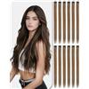 RUWISS Extension Capelli Marrone Clip 12 Pezzi Colorati Posticci per Donna | 55 cm Extension Capelli Sintetici Colorati - Facili da Indossare, Resistenti, Perfette per Carnevale, Festa e Halloween