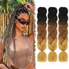 FESHFEN Treccia Africane Extension per Treccine Finta Capelli Marrone | 3Pz 60 cm Sintetica Kanekalon Braiding Jumbo Twist Extensions per Donna, Facili da Applicare, Fai da Te Trecce Uncinetto