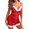OIXYEY Set Di Lingerie Da Donna Per Natale, Camicia Da Notte Natalizia, Abito Natalizio In Raso, Lingerie In Pizzo, Babydoll Natalizio, Costume Cosplay, Vestaglia, Costume Natalizio Da Donna
