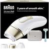 Braun Epilatore Lumiere Pulsee Silk·Expert Pro 5 PL5311, Bianco e Oro | Alternativa al laser a casa, cablata, con tasca, rasoio Gillette Venus, 3 teste