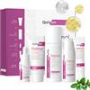QUIYUM Set Regalo Skincare Viso Anti-Età al Retinolo 5 Pezzi | Kit Routine Completa con Detergente, Tonico, Siero e Creme per Donna