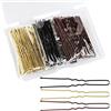 Mbsomnus 150 Pezzi Forcine per Capelli a Forma di U 6cm Nero Oro Marrone | Mollette per Capelli Donna, Bambina, Forcine Professionali, Ragazze e Parrucchiere