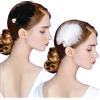 MWOOT 4 Pezzi Fermagli Capelli Piume, Fascinator Gioielli Capelli Anni 20 per Donne Ragazze, Fermaglio Capelli Piume Bianca Nera con Perla Strass per Matrimonio Danza Festa del Tè