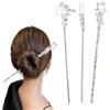SJUIEO Set di 3 bacchette per capelli in metallo, forcine giapponesi con motivo a stella e luna, accessori per capelli fatti a mano, da donna, utilizzabili anche come forcina cinese, adatti per l'uso