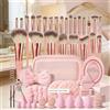 Generic Set di 37 pennelli da trucco professionale, multifunzione, con custodia, accessori per il trucco del viso, kit di pennelli per fondotinta e pennelli per trucco viso, pennelli e strumenti rosa