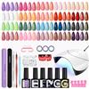 Phoenixy Kit Semipermanente Unghie 20 Colori Kit Unghie Gel Completo con Base e Top Coat Semipermanente Unghie 36W U V/LED Lampada Set Unghie per Principianti
