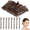 HJZHII Mini forcine per capelli, 50 pezzi, 3,5 cm, piccole forcine per capelli mossi, in metallo, curve, invisibili, per donne e ragazze, acconciature da sposa, chignon lunghi e lisci e ricci, per