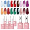 YTD Likomey Kit Smalto Semipermanente per Unghie in gel,6 Colori Che Cambia Temperatura Smalti per Unghie Colore Della Temperatura Colori Con Base E Top Coat Giorno di UV Gel,8×7.5ml