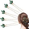 Hapivida Fermagli per Capelli In Cristallo con Strass Verde, 9,2 cm | Squisiti Gioielli per Capelli da Sposa,, per la Sposa, Damigelle D'onore, Donne