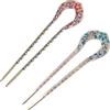 GXGM 2 Pezzi Vintage Hair Stick Crystal Strass doppio zinco forcina per capelli Stick Chignon forcina