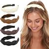 WOVOWOVO 4 pezzi fascia intrecciata per donne ragazze fascia larga moda antiscivolo acconciatura tessitura forma accessori colori solidi