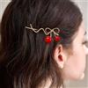 HOBBIESAY Set di 8 forcine per capelli con ciliegie a fiocco, con ciliegie rosse, accessori per feste, festival, celebrazioni