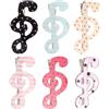 DRESSOOS 6 fermagli per capelli a forma di nota musicale, graziosi fermagli per capelli a pois, righe e stelle con note musicali, accessori per per feste di compleanno di ragazze amanti della musica