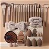 Generic Set di 40 pennelli da trucco con spugne per il trucco, kit di pennelli professionali per fondotinta, fard, ombretto, strumenti di bellezza a copertura completa, per truccatori e truccatori quotidiani