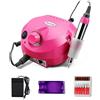 HEALBYBLE Set di macchine for trapano elettrico for unghie Fresa professionale for lime for for manicure Punte for Strumenti for la rimozione dello smalto gel , Basse vibrazioni(Pink)
