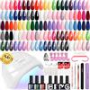 Phoenixy 40PCS Kit Semipermanente Unghie con 48 W Lampada U V/LED 36 Colori Kit Unghie Gel Completo con Strumenti per Manicure Set Smalto Gel per Principianti