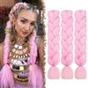 FESHFEN Treccia Africane Extension per Treccine Finta Capelli Rosa | 3Pz 60 cm Sintetica Kanekalon Braiding Jumbo Twist Extensions per Donna, Facili da Applicare, Fai da Te Trecce Uncinetto