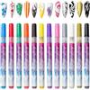 Generico Pen Smalti per Unghie - Kit Asciugatura Rapida 12 Pezzi,Penne Smalto Decorazione Unghie,Per Bambine Ragazze Donne Principianti Casa Salon Fai Da Te Manicure