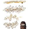 GLPRKOW Fermagli Capelli in Perla Set da 4, Finitura Dorata Antiscivolo, Struttura Rigida per Tenuta Stretta su Chignon Nuziale e Acconciature Eleganti