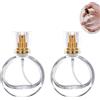 ROKZELT Atomizzatore Profumo 50ml, 2 Pezzi, Boccetta Profumo Vuota, Ricaricabile, Porta Profumo Da Viaggio, Per Fragranza, Oli Essenziali, Trasparente