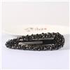 Blausky 2 fermagli per capelli da donna, 2,2 x 8 cm, con strass colorati, fermagli per capelli da sposa, in metallo, per matrimoni, banchetti, colore nero A